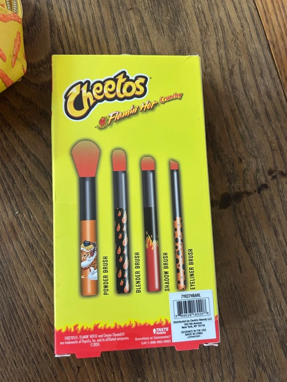 Flamin' Hot Cosmetic Brush Set -Cosmetics Bag ain’t easy being cheesy 🧀